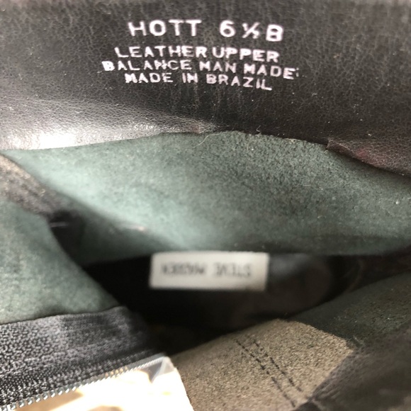 Steve Madden vintage 90’s Hott black leather CHUNKY platform combat boots sz 6.5 - Picture 6 of 7